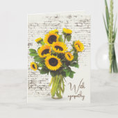 Carte Bouquet de tournesol Sympathy sur brique (Devant)