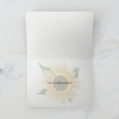 Carte Bouquet de tournesols Merci sur gingham (Intérieur)