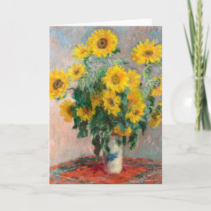 Carte Bouquet de tournesols par Monet Impressionniste