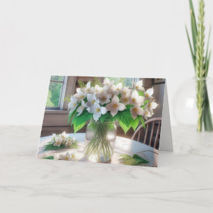 Carte Bouquet de Trilliums blancs pour anniversaire