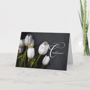 Carte Bouquet de Tulipe Blanche avec Charbon
