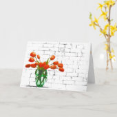 Carte Bouquet de tulipe orange sur le Jour du nom de la (Fleur jaune)