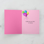 Carte bouquet de tulipe rose avec archet pour le jour du (Intérieur)