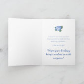 Carte Bouquet d'hortensias pour l'anniversaire d'une sœu (Intérieur)