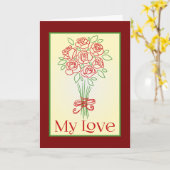 Carte Bouquet Doodle Rose (Fleur jaune)