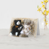 Carte Bouquet d'or d'anniversaire d'ours (Fleur jaune)