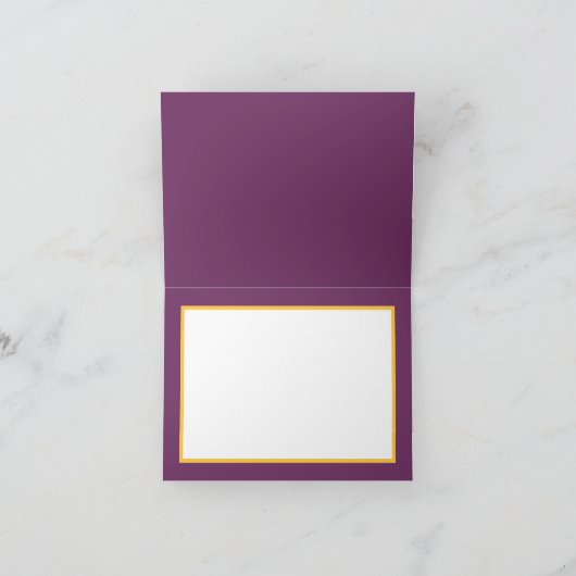 Carte Bouquet d'or violet Orchidées Roses Joyeux anniver (Intérieur)