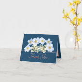 Carte Bouquet d'orchidée bleu rose chic Merci (Fleur jaune)