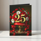 Carte Bouquet du 25e anniversaire du Mariage Gold de lux