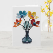 Carte Bouquet en verre (Fleur jaune)