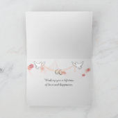 Carte Bouquet et bougie de la Rose mariage (Intérieur)