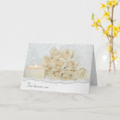 Carte Bouquet et bougie de la Rose mariage (Fleur jaune)