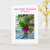 Carte Bouquet et crochet, AVEC THOUGHTSOF DOUX "VOUS" ! (Fleur jaune)