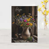 Carte Bouquet fleur sauvage pour Merci (Fleur jaune)