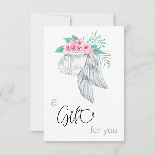 Carte *~* Bouquet floral Angel Wing certificat cadeau (Devant)