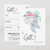 Carte *~* Bouquet floral Angel Wing certificat cadeau (Devant / Derrière)
