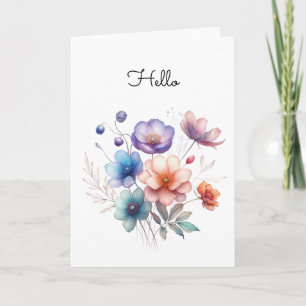 Carte Bouquet floral Aquarelle Illustration Salutation
