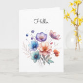 Carte Bouquet floral Aquarelle Illustration Salutation (Fleur jaune)