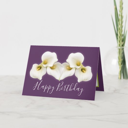 Carte Bouquet Floral Blanc Calla Lilies Floral Anniversa (Devant)