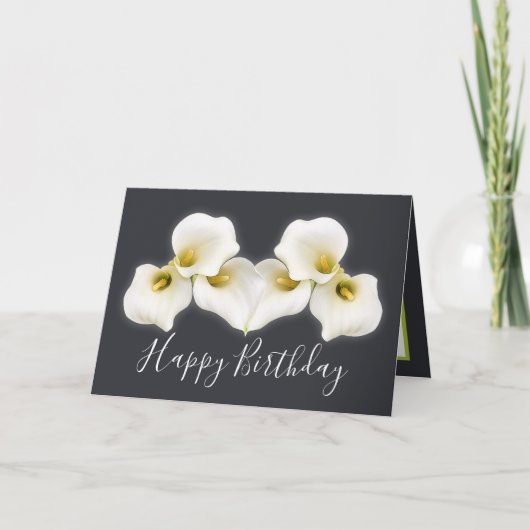 Carte Bouquet Floral Blanc Calla Lilies Floral Anniversa (Devant)
