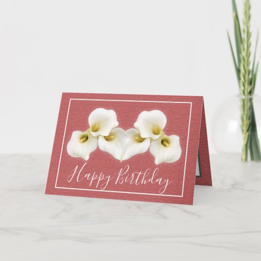 Carte Bouquet Floral Blanc Calla Lilies Floral Anniversa (Devant)