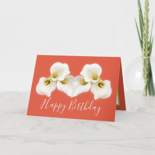 Carte Bouquet Floral Blanc Calla Lilies Floral Anniversa (Devant)
