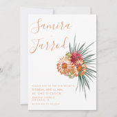 Carte Bouquet Floral Botanique Mariage Aquarelle Pêche (Devant)