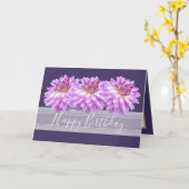 Carte Bouquet floral chic Fleurs dahlia violettes Annive (Fleur jaune)