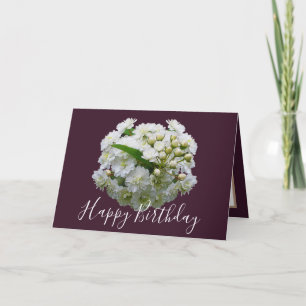 Carte Bouquet Floral Chic Fleurs de Spirea Blanche Anniv