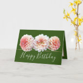 Carte Bouquet floral chic rose Dahlia Fleurs Anniversair (Fleur jaune)