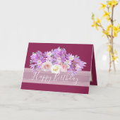 Carte Bouquet floral chic Rose & Fleurs crocus Anniversa (Fleur jaune)