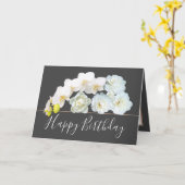 Carte Bouquet floral chic Rose & fleurs orchidées Annive (Fleur jaune)