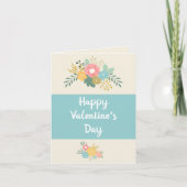 Carte Bouquet floral moderne pastel de la Saint-Valentin (Devant)