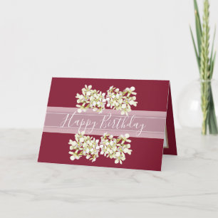 Carte Bouquet Floral Orchidée Fleur Rouge Fille Annivers