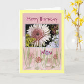 Carte Bouquet floral rose, maman, Anniversaire (Fleur jaune)