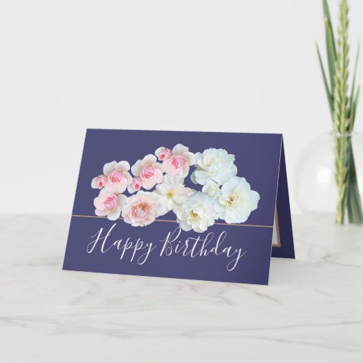 Carte Bouquet floral Roses blanches et roses Fleurs Anni (Devant)