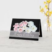 Carte Bouquet floral Roses rose et blanc Fleurs Annivers (Fleur jaune)