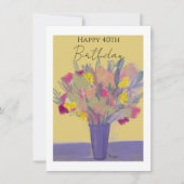 Carte Bouquet floral violet sur mesure Année Anniversair (Devant)
