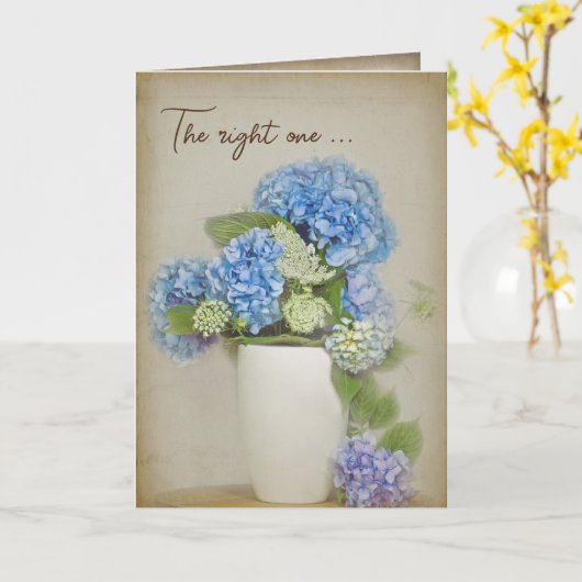 Carte Bouquet Hydrangea Dans Le Vase (Fleur jaune)