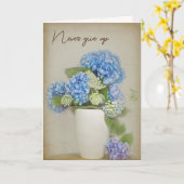 Carte Bouquet Hydrangea Dans Le Vase (Fleur jaune)
