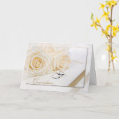 Carte Bouquet Mariage Rose (Fleur jaune)