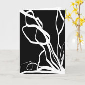 Carte Bouquet Noir : Abstrait noir et blanc (Fleur jaune)