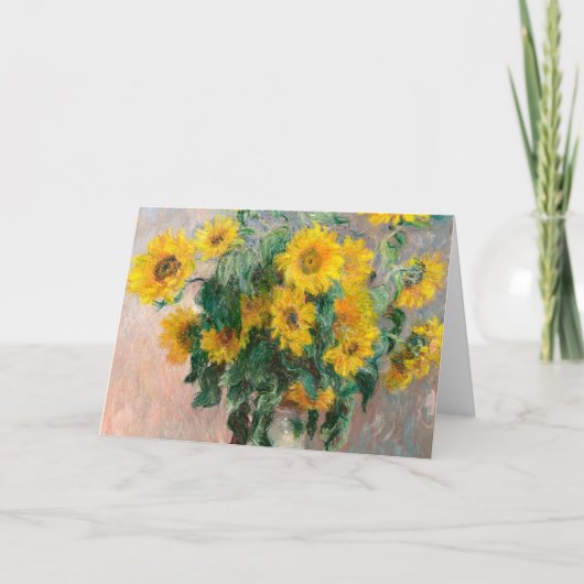 Carte Bouquet of Sunflowers by Monet Impressionist (Devant)