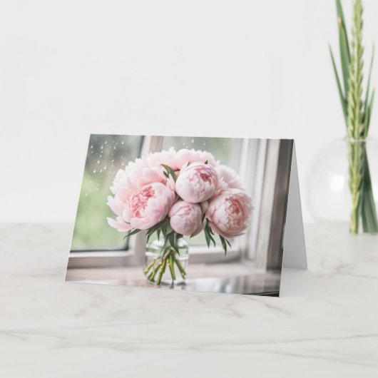 Carte Bouquet Pink Peony pour Anniversaire (Devant)