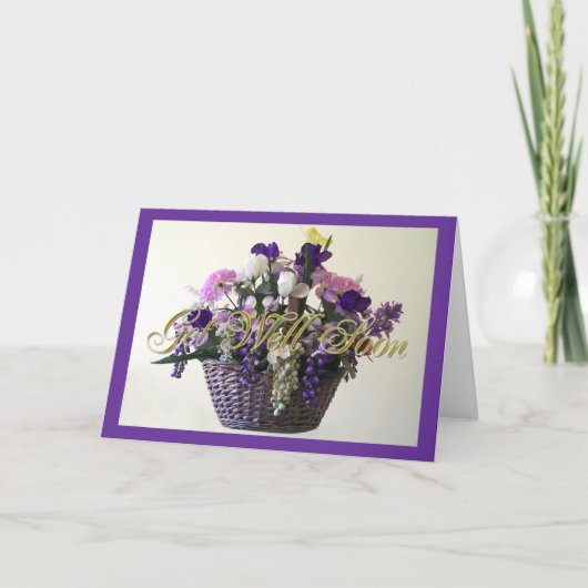 Carte Bouquet pourpre S'en sortir bientôt (Devant)