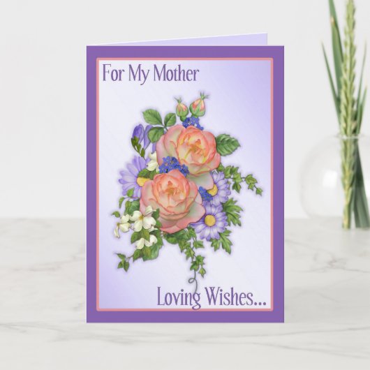 Carte Bouquet rose (Devant)