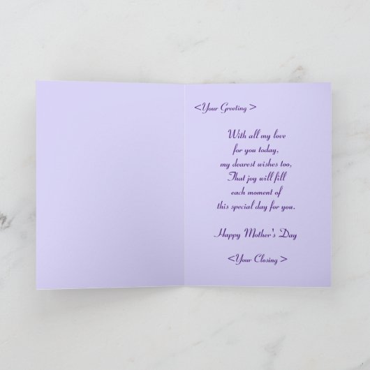 Carte Bouquet rose (Intérieur)