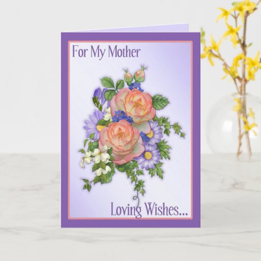 Carte Bouquet rose (Fleur jaune)