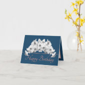 Carte Bouquet rose bleu Daffodiles blancs Joyeux anniver (Fleur jaune)