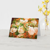 Carte Bouquet rose de pêche (Fleur jaune)